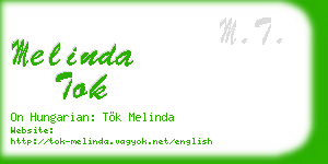 melinda tok business card